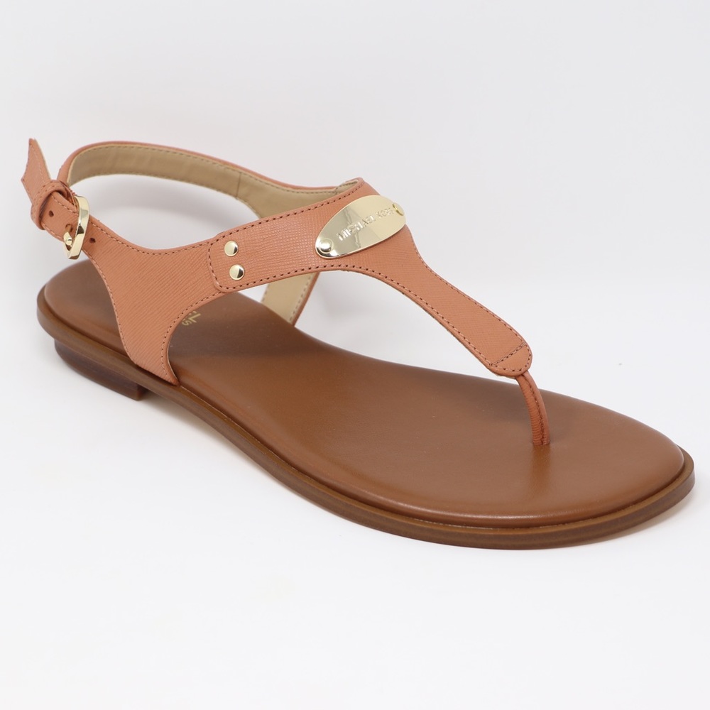Michael Kors 6.5 Leather Plate Thong Sandals